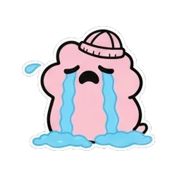 团子 开心 Pink Blob Buddies sticker for expressive chats and social replies.