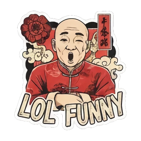 大叔惊讶表情说OH NO Bald Uncle Lunar New Year sticker for expressive chats and social replies.