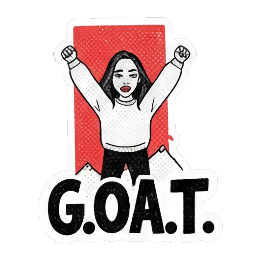 黑红涂鸦风格贴纸 Gritty Girl Moods sticker for expressive chats and social replies.