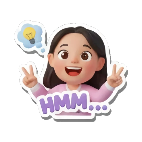 少女思考灵感 Cheerful Girl Daily Life sticker for expressive chats and social replies.
