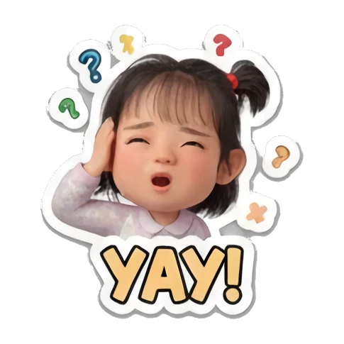 小女孩欢呼雀跃 Little Girl Daily Vibes sticker for expressive chats and social replies.