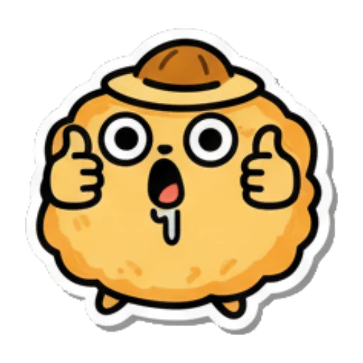 竖起大拇指表示赞同 Cute Rice Ball Emotions sticker for expressive chats and social replies.