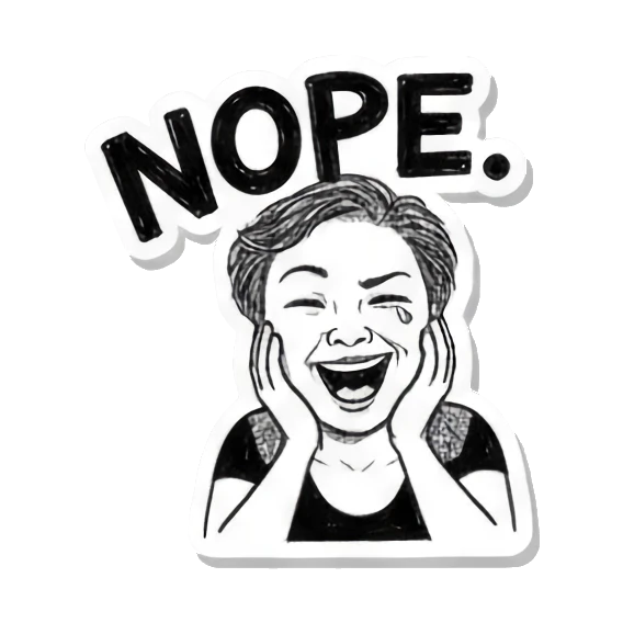 阿姨拒绝NOPE Auntie's Daily Moods sticker for expressive chats and social replies.