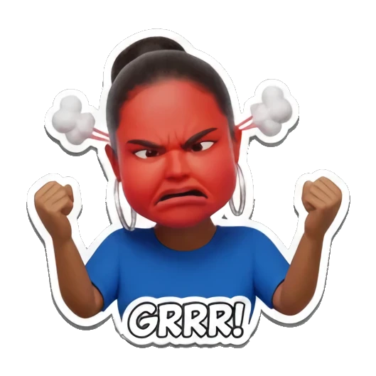 愤怒冒烟的表情 Modern Girl Expressions sticker for expressive chats and social replies.
