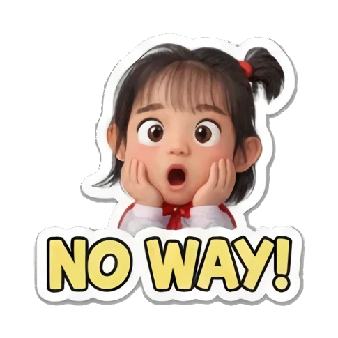 小女孩惊讶捂脸 Little Girl Daily Vibes sticker for expressive chats and social replies.