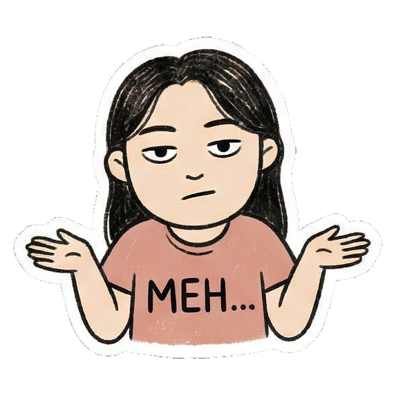 耸肩女孩MEH... Fandom Girl's Daily Vibes sticker for expressive chats and social replies.