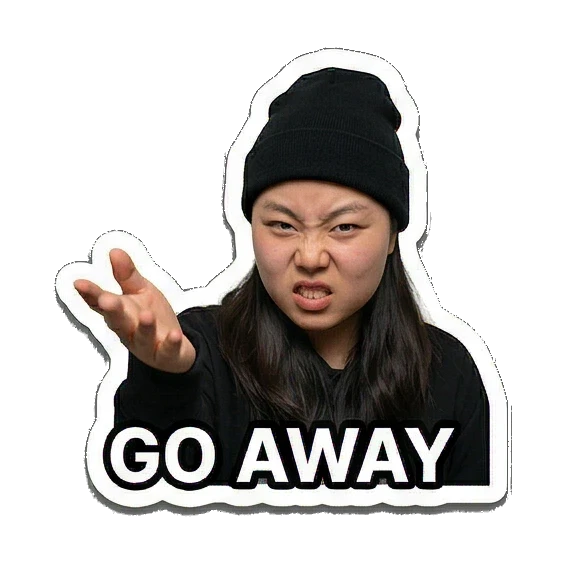 Girl gesturing to go away Hip-hop Girl Daily Vibes sticker for expressive chats and social replies.