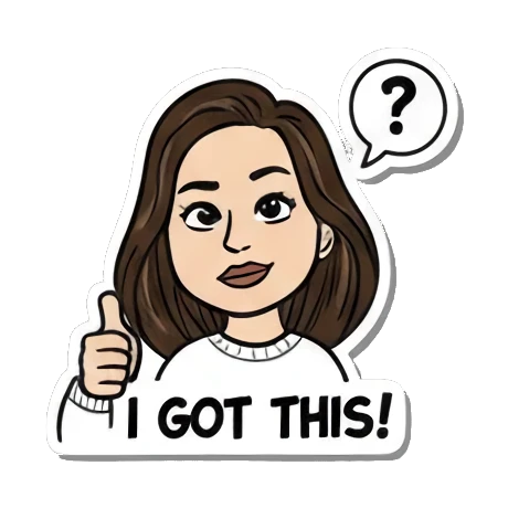 自信女孩说I Got This Cartoon Girl Expressions sticker for expressive chats and social replies.