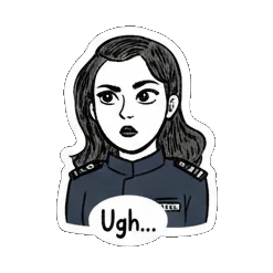 女警无奈Ugh... Quirky Officer Expressions sticker for expressive chats and social replies.