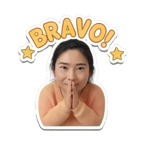 鼓掌称赞BRAVO Daily Life of a Cheerful Girl sticker for expressive chats and social replies.