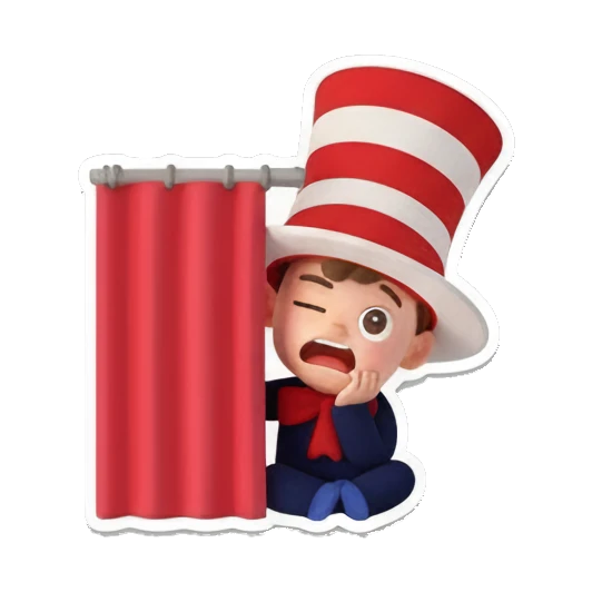 Relaxed boy chilling Whimsical Hat Boy Adventures sticker for expressive chats and social replies.