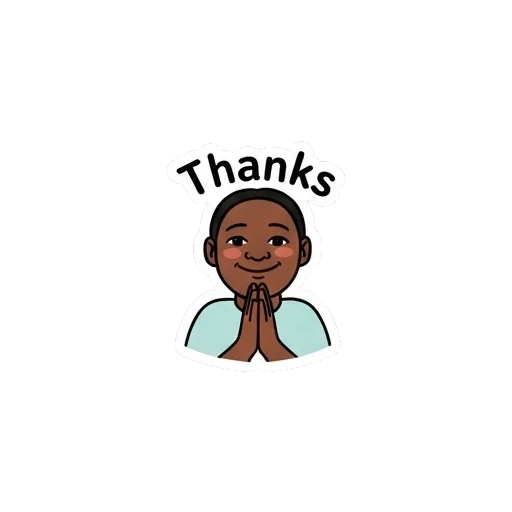 Young girl with hands together in a prayer gesture saying thanks. Vibrant Daily Expressions sticker for expressive chats and social replies.
