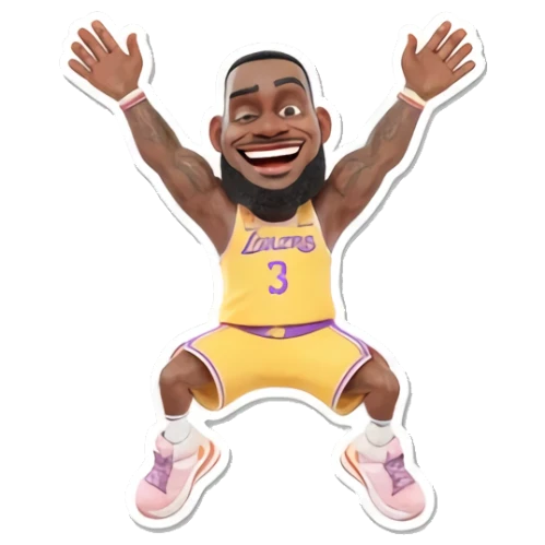 LeBron James jumping in the air with excitement LeBron Basketball Star Expressions sticker for expressive chats and social replies.