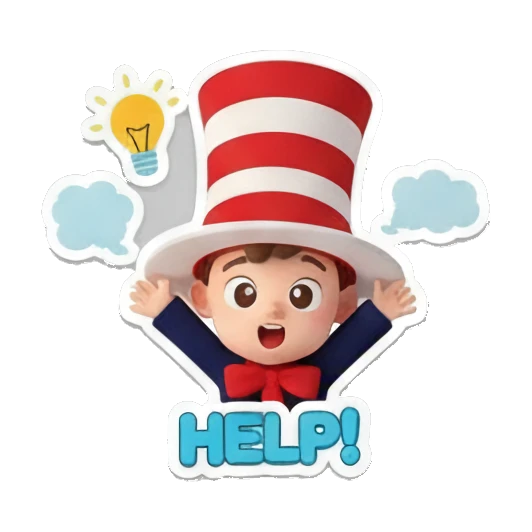 Boy with gift box Whimsical Hat Boy Adventures sticker for expressive chats and social replies.