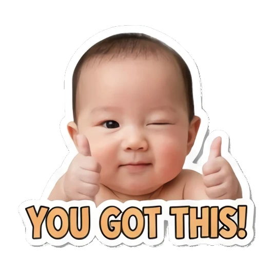 嵌入文字的真人贴纸 Little Baby Expressions sticker for expressive chats and social replies.