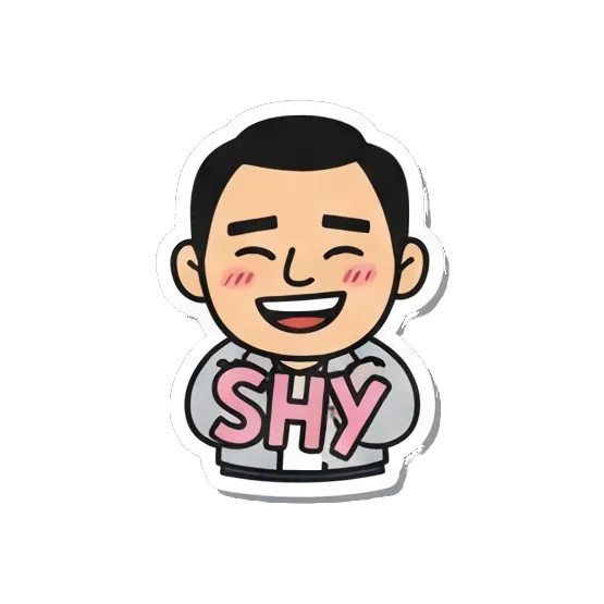 害羞脸红的表情 Cool Guy Daily Vibes sticker for expressive chats and social replies.