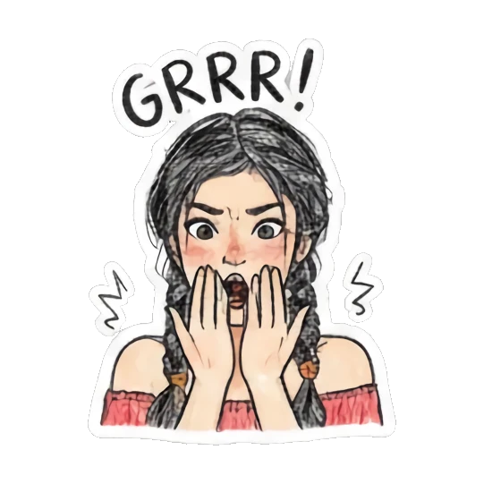 女孩惊讶表情 Girl's daily sticker for expressive chats and social replies.