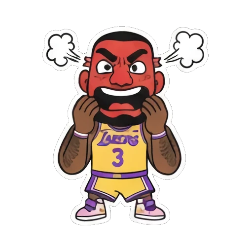 气愤冒烟的脸 LeBron's Cartoon Expressions sticker for expressive chats and social replies.
