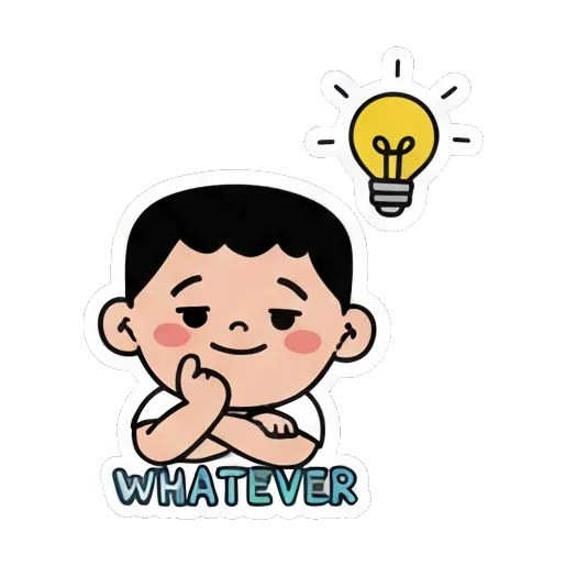 indifferent boy whatever Little Boy's Big Feelings sticker for expressive chats and social replies.