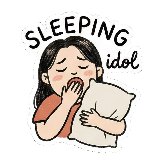 打瞌睡女孩SLEEPING idol Fandom Girl's Daily Vibes sticker for expressive chats and social replies.