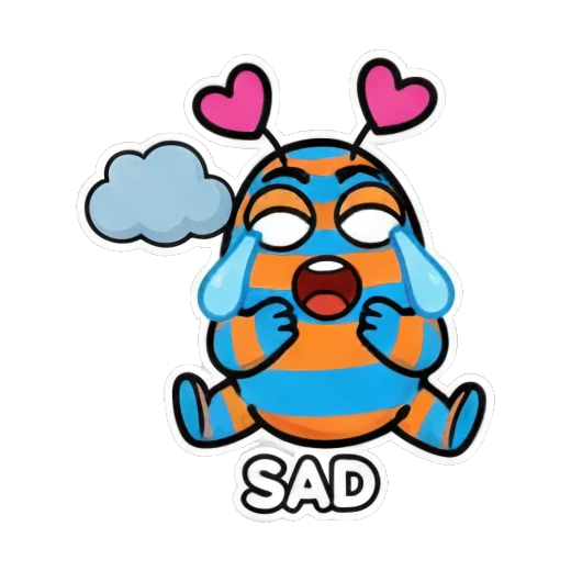 喜悦 Striped Monster's Mood Diary sticker for expressive chats and social replies.