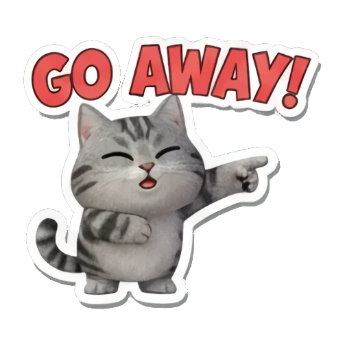 指向远方的猫咪 Playful Tabby Expressions sticker for expressive chats and social replies.