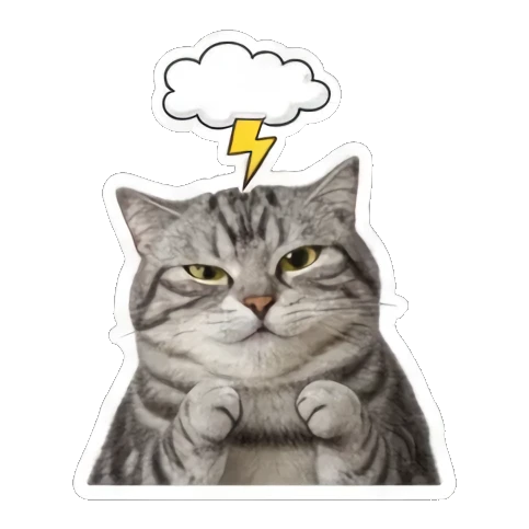 猫 开心 Grumpy Tabby Daily sticker for expressive chats and social replies.