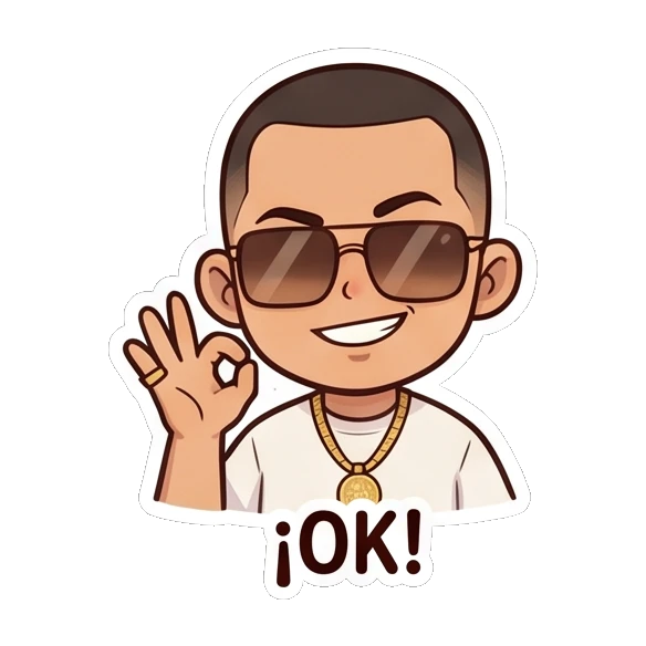 Stylish man with sunglasses giving an OK hand sign Cool Urban Guy Daily sticker for expressive chats and social replies.