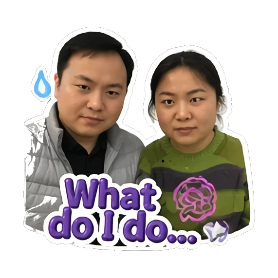 Couple looking confused with 'What do I do...' text Couple Daily Vibes sticker for expressive chats and social replies.