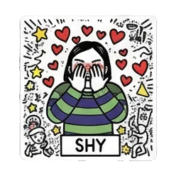 Girl showing strength 'BICROY!' Doodle Girl's Mood Swings sticker for expressive chats and social replies.