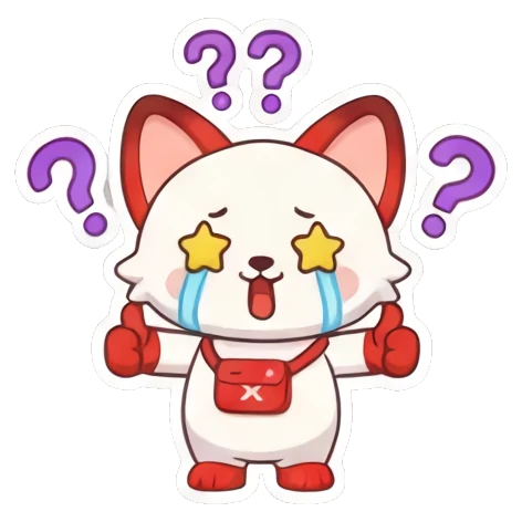 confused star-eyed fox Cheerful Red Fox Adventures sticker for expressive chats and social replies.