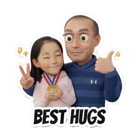父女戴墨镜耍酷 Dad and Daughter Adventures sticker for expressive chats and social replies.