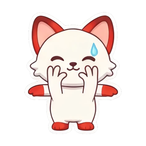 sweating nervous fox Cheerful Red Fox Adventures sticker for expressive chats and social replies.