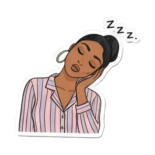 困倦打瞌睡 Doodle Girl Moods sticker for expressive chats and social replies.