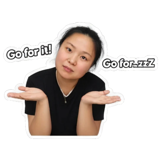 大口吃披萨 Energetic Asian Girl Daily sticker for expressive chats and social replies.