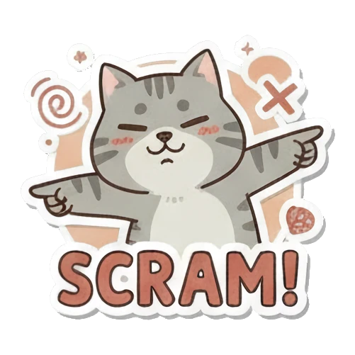 指路让对方走开 Playful Grey Tabby sticker for expressive chats and social replies.