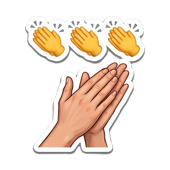 Hands clapping together, text THANK YOU Everyday Expressions of Sarah sticker for expressive chats and social replies.
