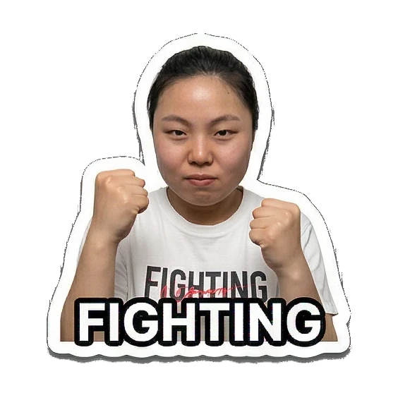 Girl cheering with fists Hip-hop Girl Daily Vibes sticker for expressive chats and social replies.