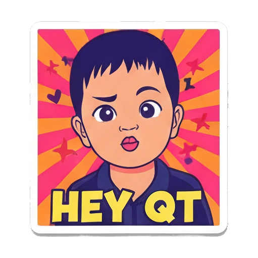 男孩生气GRRR Vibrant Boy Pop Art sticker for expressive chats and social replies.