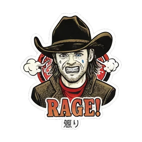 Vintage tattoo style reactions Vintage Cowboy Reactions sticker for expressive chats and social replies.