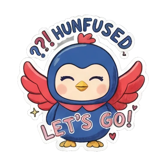 充满活力LET'S GO Blue Birdie Moods sticker for expressive chats and social replies.