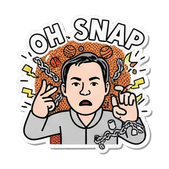 Man saying oh snap Basketball Pop Art Guy sticker for expressive chats and social replies.
