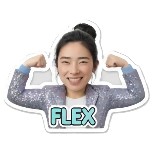 展示肌肉的自信女孩 Modern Girl Expressions sticker for expressive chats and social replies.