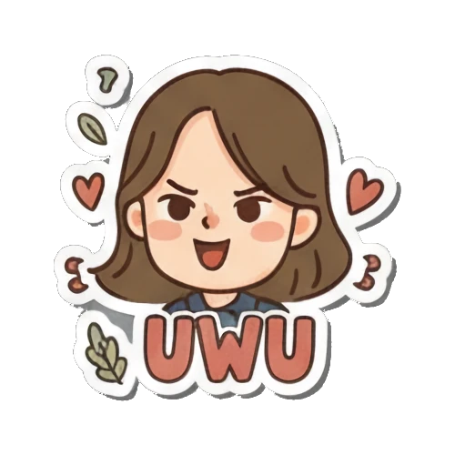 傲娇女孩表情UWU Vibrant Girl's Daily sticker for expressive chats and social replies.