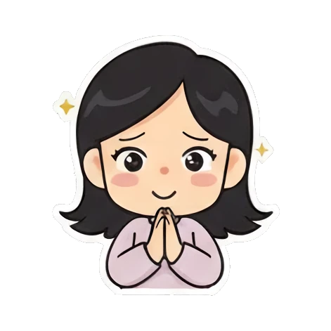 saying thank you Cheerful Girl Daily Life sticker for expressive chats and social replies.