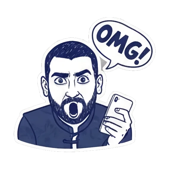 社交聊天必备搞怪表情 Expressive Guy Stickers sticker for expressive chats and social replies.