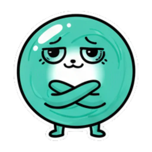 抱臂生气不高兴 Teal Blob Expressive Stickers sticker for expressive chats and social replies.