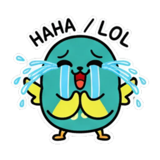 小鸟捧腹大笑，喜极而泣 Cute Bird Emotions sticker for expressive chats and social replies.