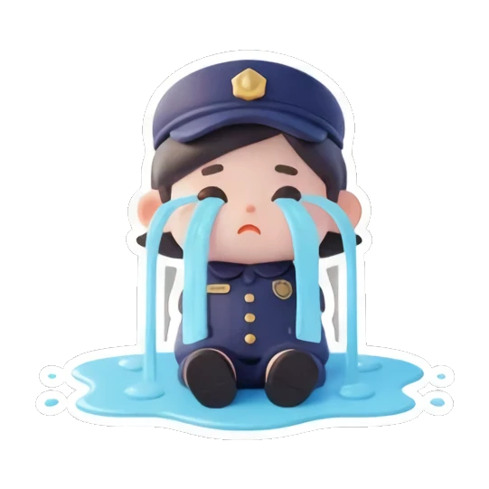 警官疑惑不解 Chibi Officer's Daily Life sticker for expressive chats and social replies.