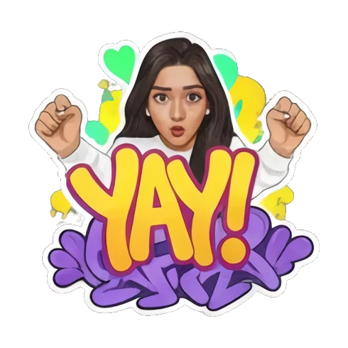 欢呼雀跃Yay! Graffiti Girl Vibes sticker for expressive chats and social replies.
